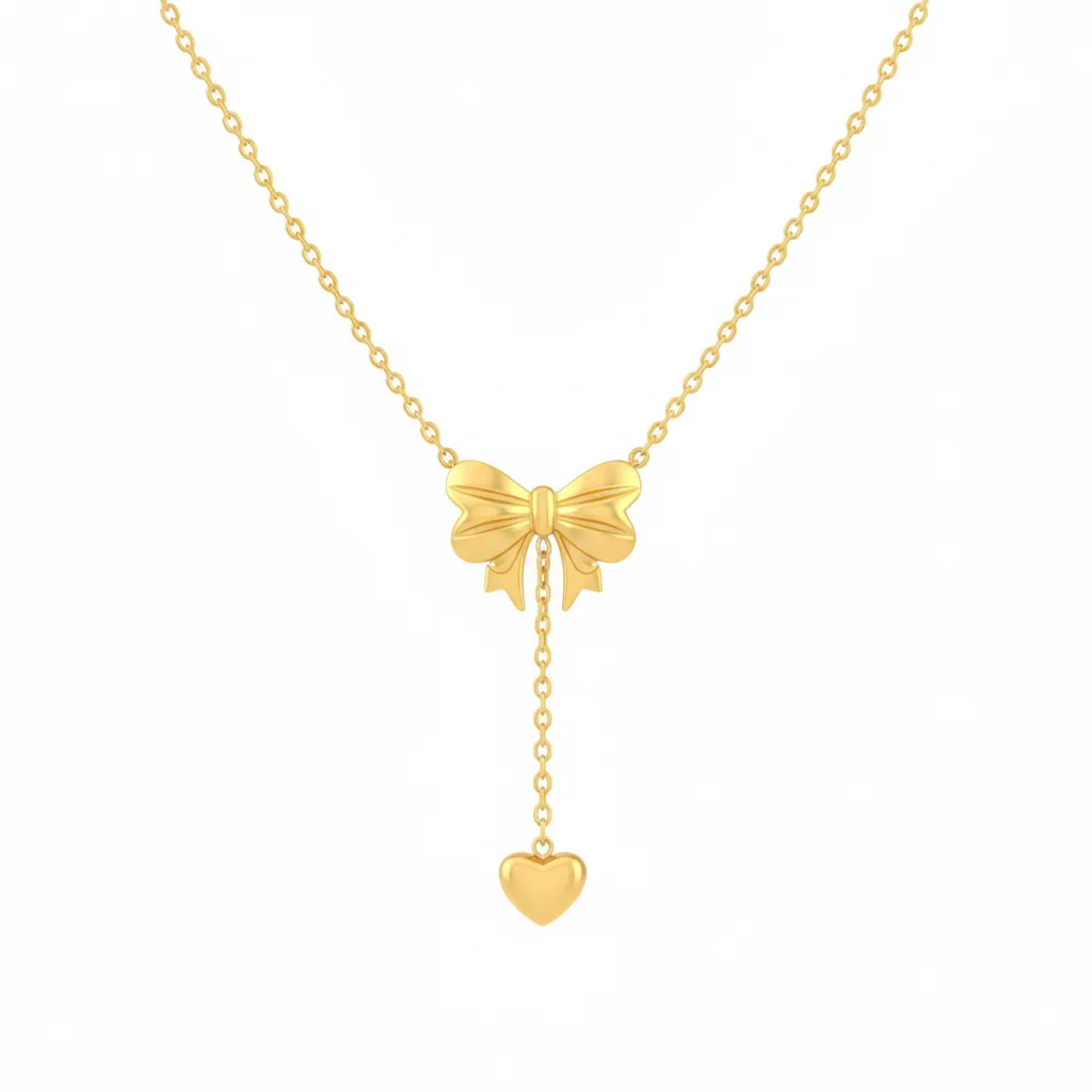 bow hanging heart chain 